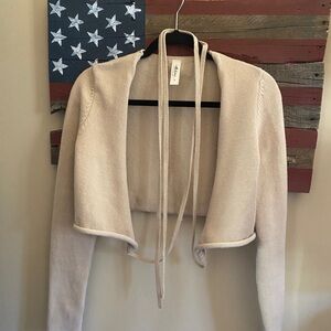 Mahina Wrap Crop Knit Sweater with Long Ties